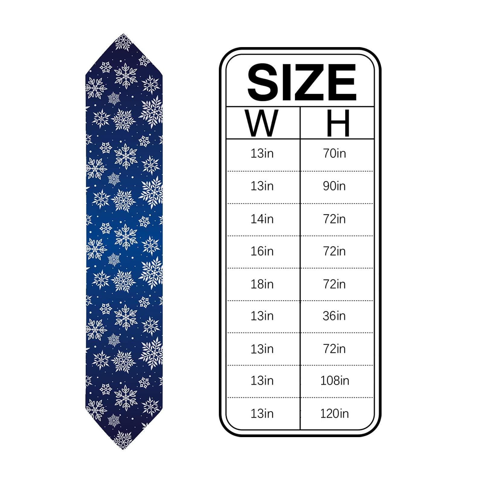 ZFUNCING Linen Table Runner-90Inch Long Christmas White Snowflake on Blue Washable Burlap Table Runners Winter Snowy Dining Dresser Scarfs for Kitchen Wedding Holiday Party Tables Decor