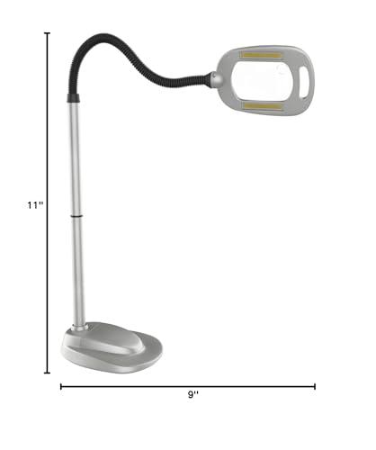 LIGHT IT! LIGHT IT! By Fulcrum, 20072-401 MultiFlex LED Floor Magnifier Lamp, Silver, Single pack