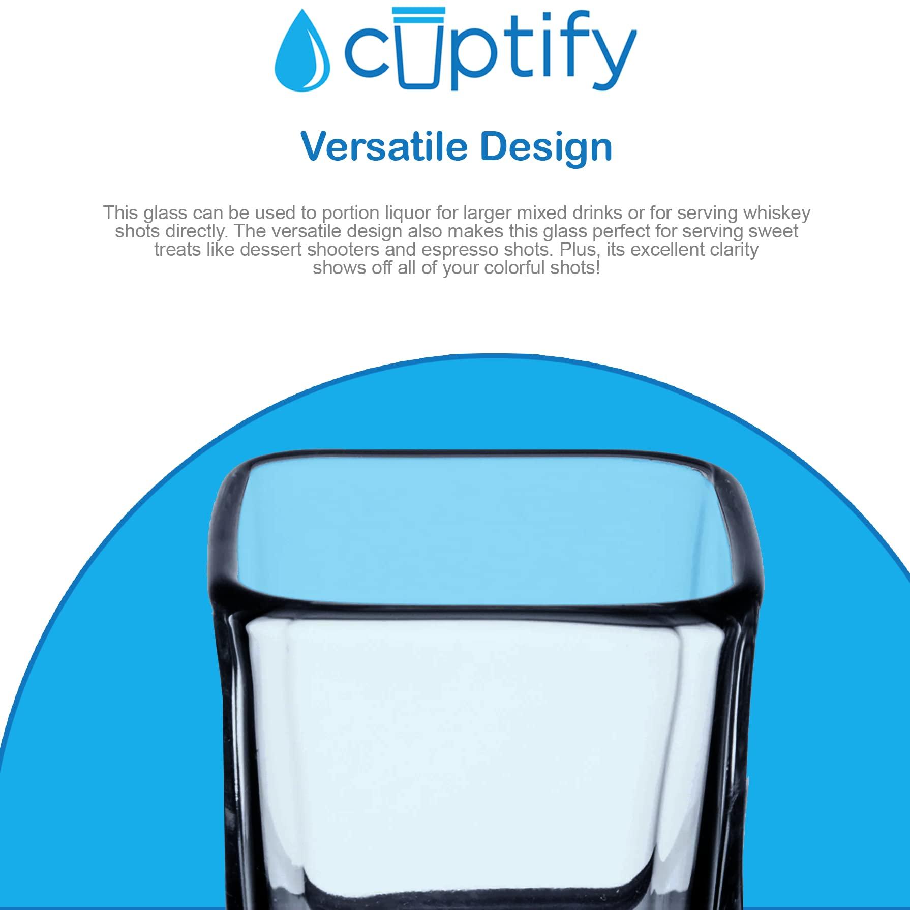 Cuptify Cuptify Dad Glass 2oz Purple Colored Square Shot Glasses Set of 2 Etched Party Favors Cool Birthday Gifts for Men, Him, Fathers Day