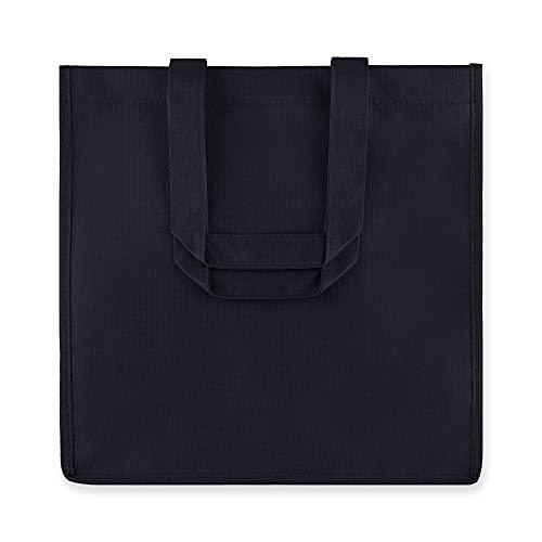 TRUE True Wine Tote Bag, 6 Bottle Wine Carrier, Wine Carrier Tote Bag with Dividers, Reusable Wine Bags, Wine Bottle Carrier Tote, Blue, Set of 1