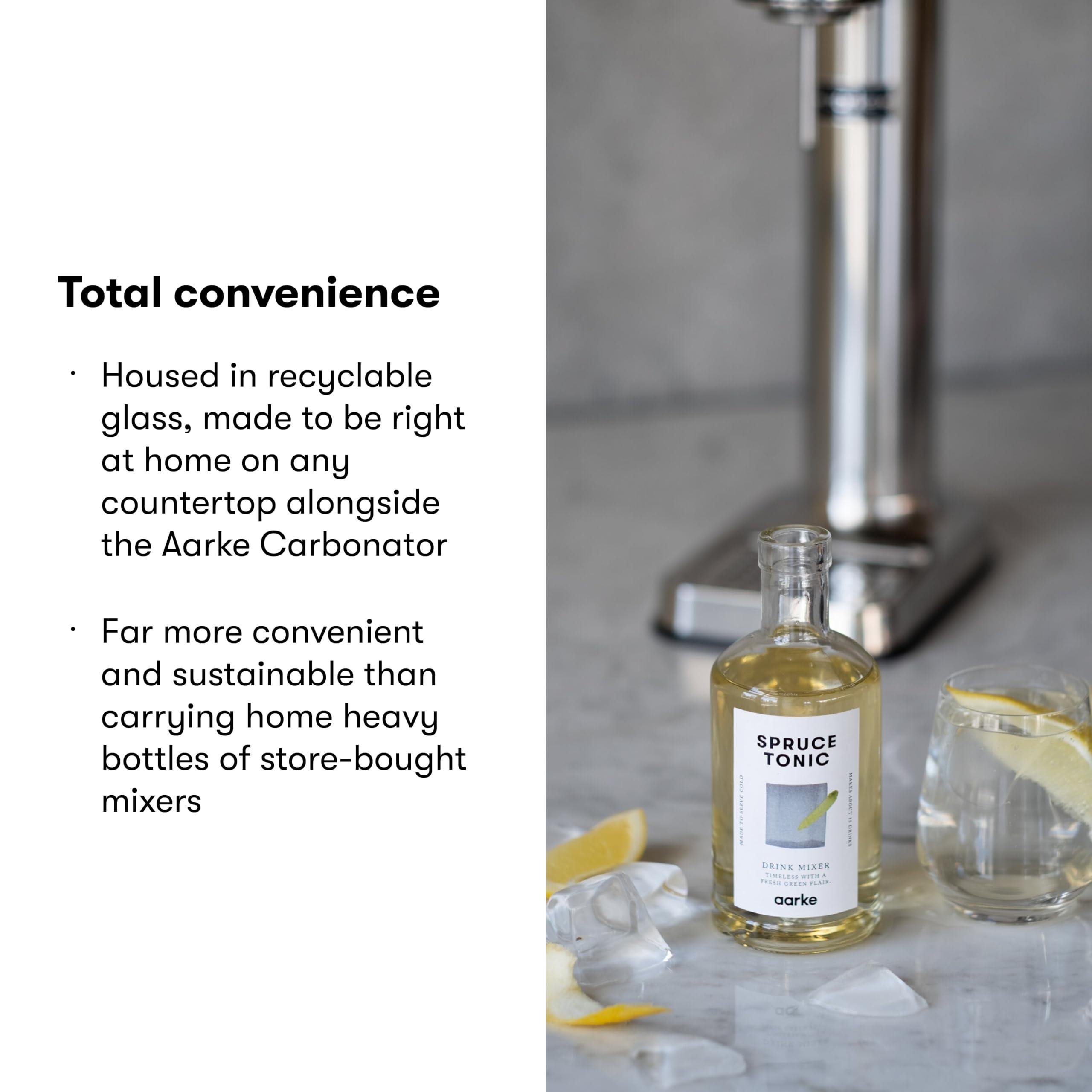 aarke aarke Drink Mixer, Effortless Mixing for Your Home Bar, Crafted Elixir to Complement Your aarke Carbonator, Each Glass Bottle Makes 8 Beverages (Spruce Tonic)