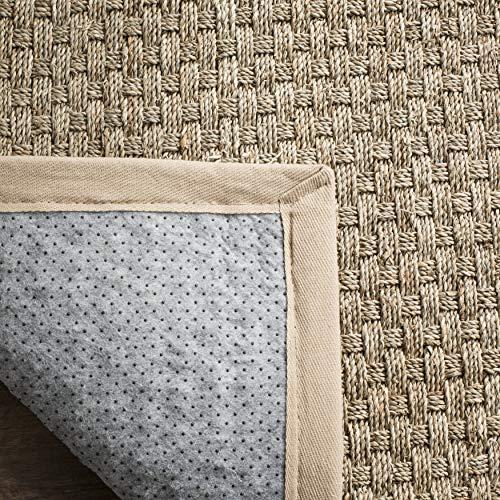 Safavieh SAFAVIEH Natural Fiber Collection Runner Rug - 2\'6\" x 8\', Natural & Beige, Border Basketweave Seagrass Design, Easy Care, Ideal for High Traffic Areas in Living Room, Bedroom (NF114A)