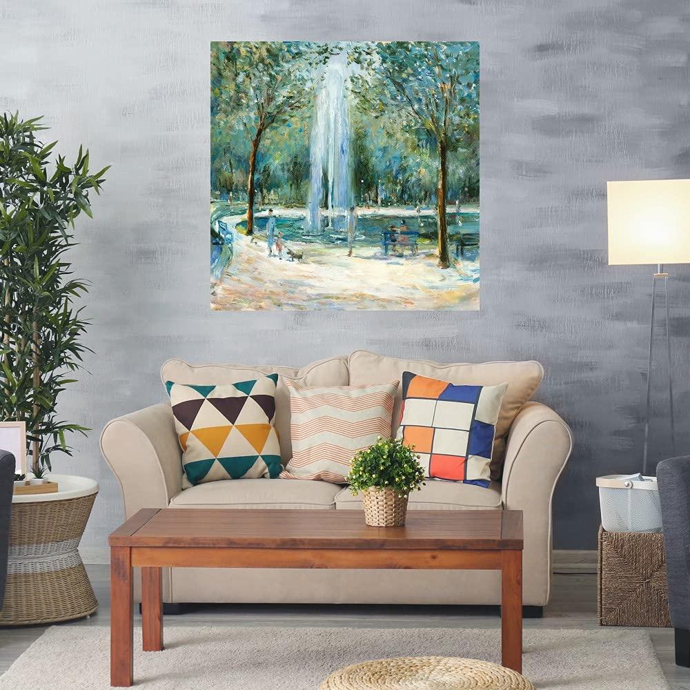 Fine Art Canvas Fine Art Canvas Parisian Afternoon III Canvas Wall Decor by Artist Marysia Burr for Living Room, Bedroom, Bathroom, Kitchen, Office, Bar, Dining & Guest Room - Ready to Hang - 37 in x 37 in