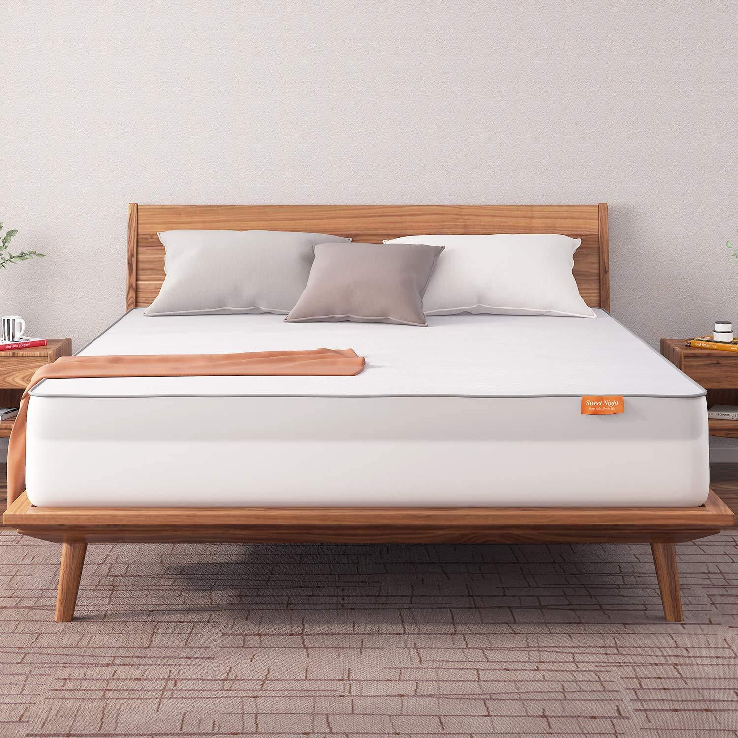 Sweetnight Sweetnight Mattress Topper Full Size with Waterproof Mattress Protector, 2 Inch Cooling Egg Crate Gel Memory Foam Topper Ultra Plush, Plus 4 Bed Sheet Holder Straps, Full Size, White (SN-T001-2-F)