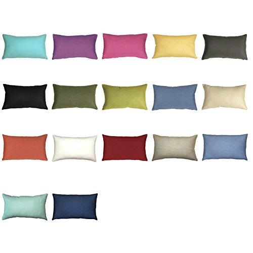 PILLOW DÉCOR Tuscany Linen Wedgewood Blue Throw Pillow 12x19 Rectangular, Complete with Pillow Insert