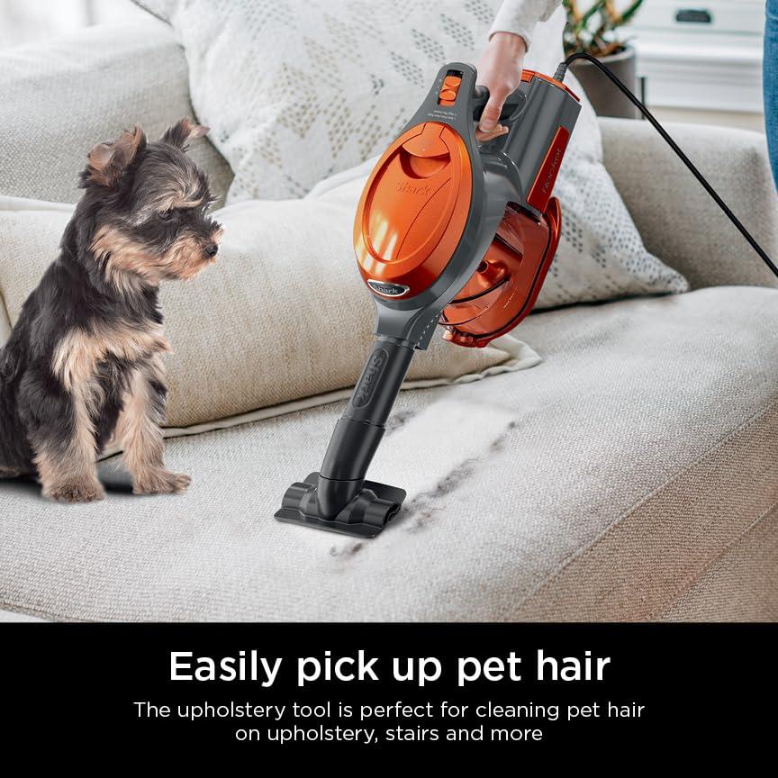 Shark Shark HV302 Rocket Pet Corded Stick Vacuum, Lightweight with Swivel Steering for Carpets & Hard Floors, Converts to Hand Vacuum, Includes Crevice Tool, Pet Multi-Tool & Precision Duster, Orange