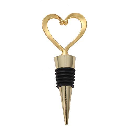 WeddPtyFr 24PCS Wedding Favor for Guests Wine Bottle Stoppers, Beverage Bottle Stoppers, Wedding Gifts for Guests for Party Supply Baby Shower Bridal Shower Favors by WeddParty (Gold Heart, 24)