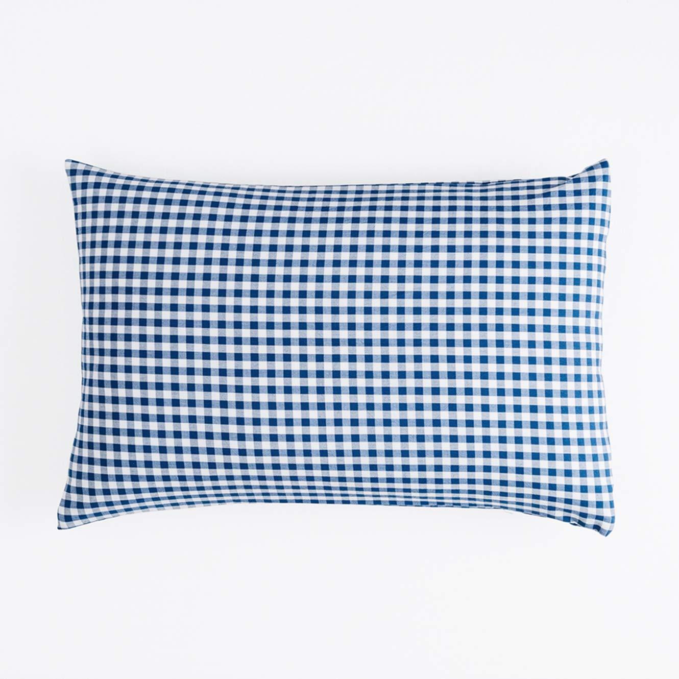 SUSYBAO SUSYBAO Royal Blue Gingham Duvet Cover King 100% Washed Cotton Blue Plaid Duvet Cover 3 Pcs Set 1 Vintage Grid Checkered Duvet Cover with Zipper Ties 2 Pillowcases Blue White Gingham Bedding Set