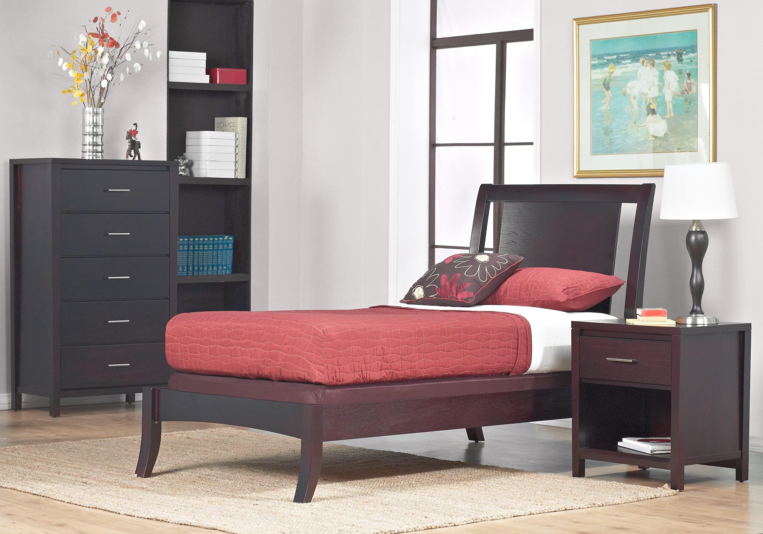 Modus Furniture Modus Furniture Solid-Wood Low-Profile Bed, Twin, Nevis - Espresso