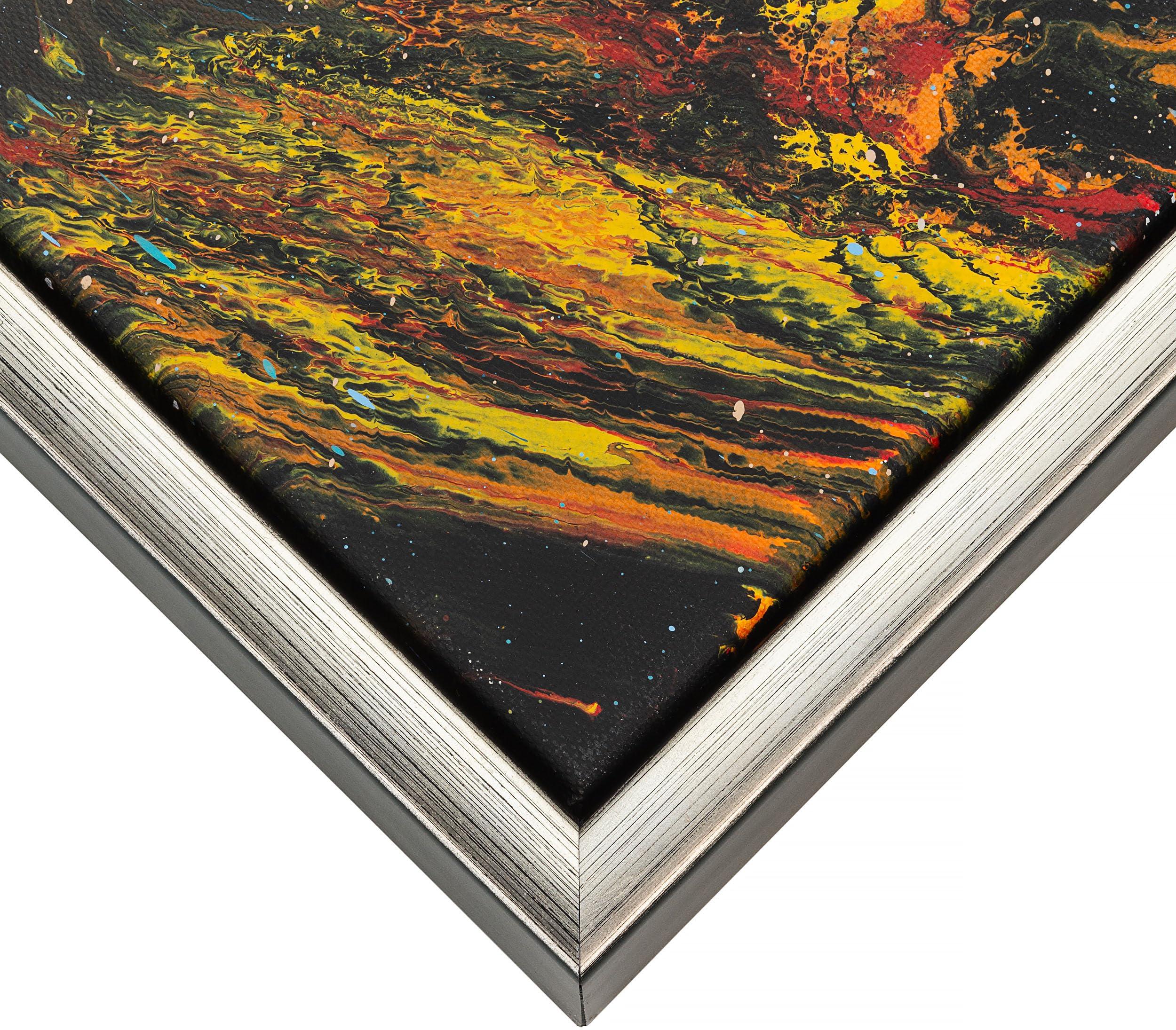 CustomPictureFrames.com 24x36 Canvas Floater Frame Silver Solid Wood Frame Width 1.75 Inches | Interior Frame Depth 1 5/8 Inches | Lumina Contemporary Canvas Frame Complete with Canvas Clips & Hanging Hardware