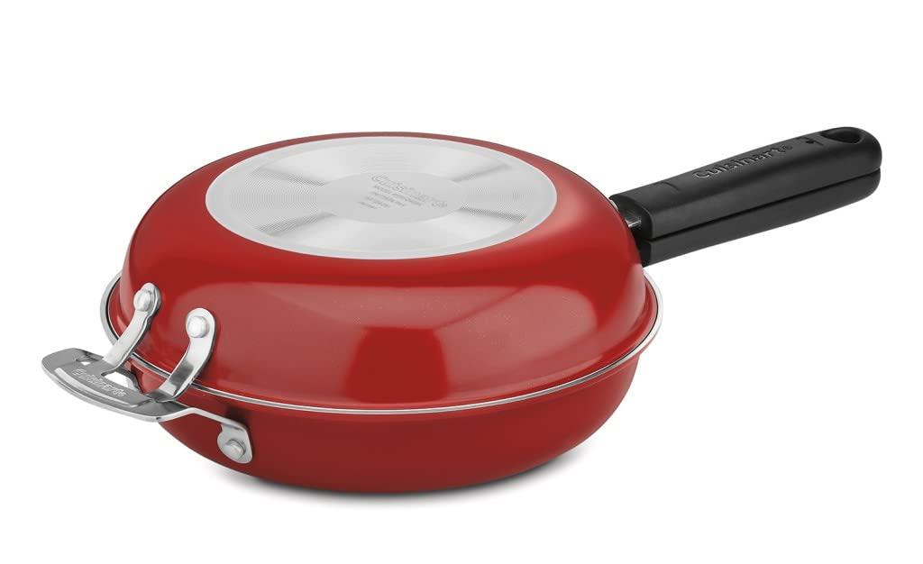 Cuisinart Cuisinart FP2-24R 10-Inch Nonstick Set Frittata Non-Stick Sauce Pan, Red