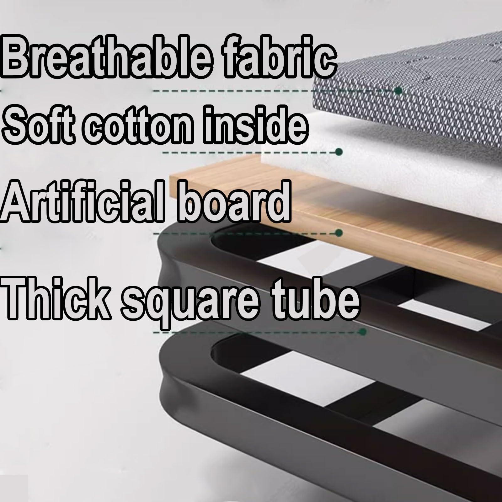 AoForce Fold Up Beds for Adults Metal Folding Bed Frame, No Tools Required 4-fold Design for Easy Storage Ideal for Small Apartments, Guest Rooms, Twin, Black(190 * 90 * 78CM)