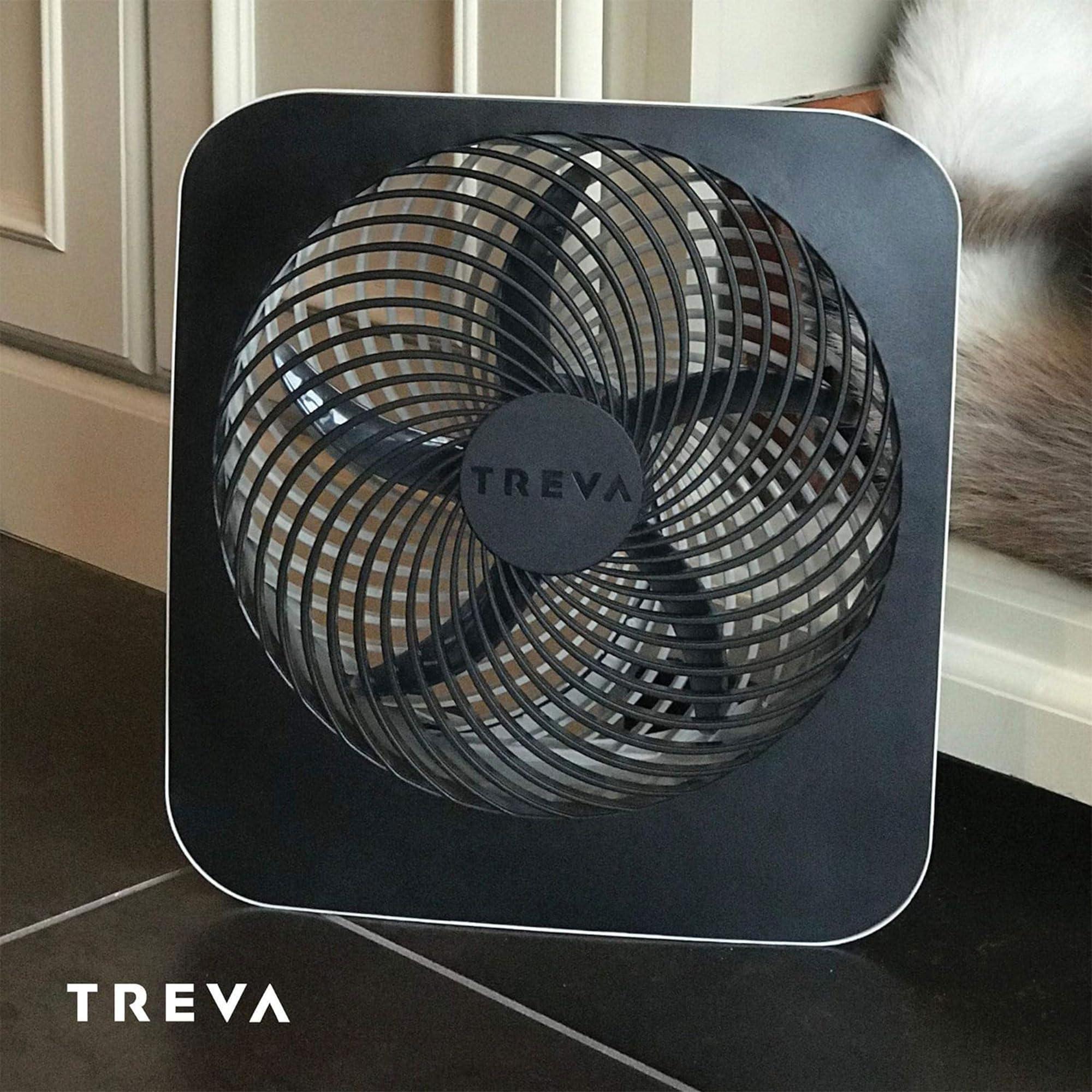 Treva Treva 10-Inch Portable Fan, Powered by Battery and/or AC Adapter - Desk Fan Air Circulating with 2 Cooling Speeds for Personal and Travel Use (Black)