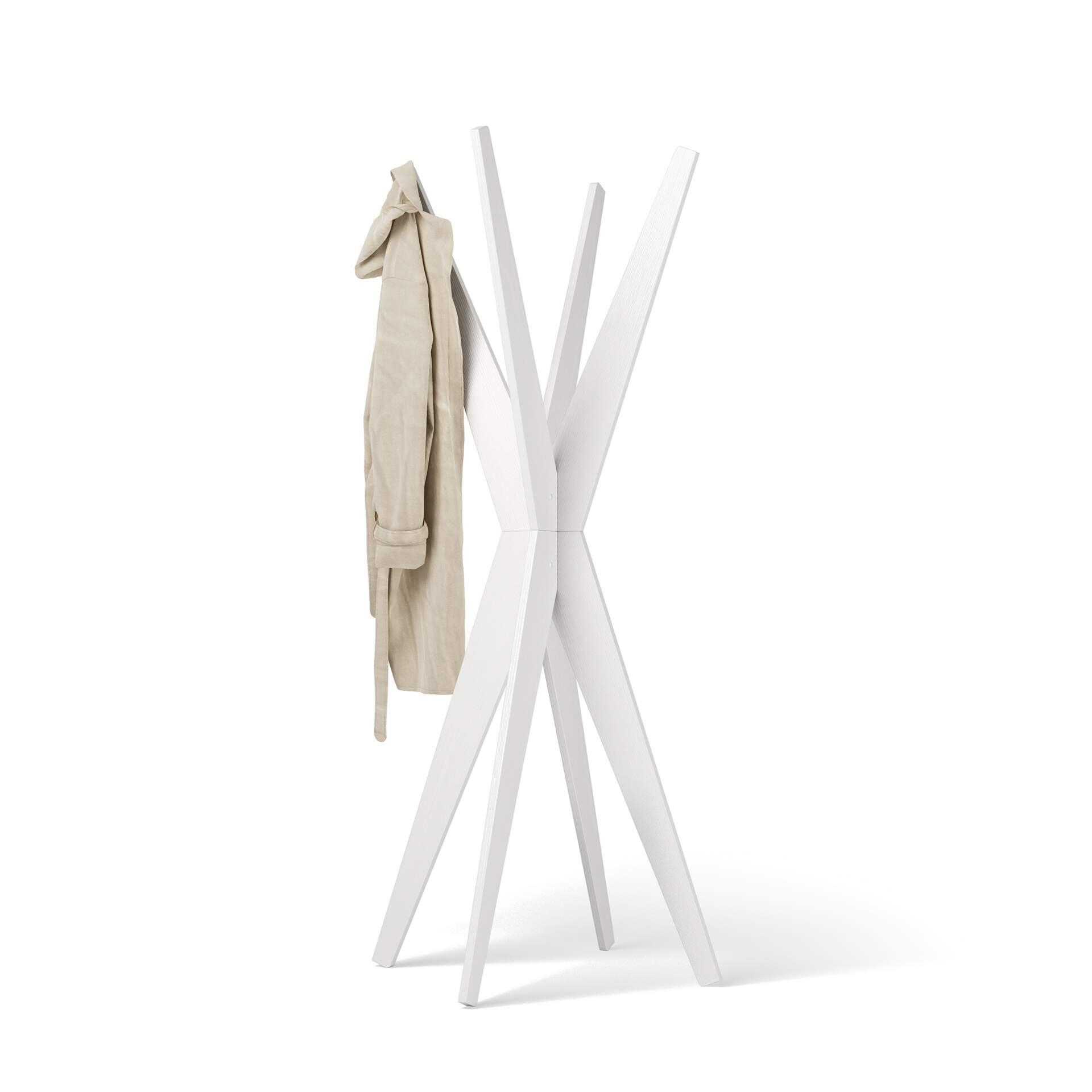 Mobili Fiver Mobili Fiver, Coat stand, Emma Ashwood White, 31.5" x 31.5" x 67.1 ", Melamine-finished, Coat Rack for Bedroom, Corridor, Entrance, Italian Furniture