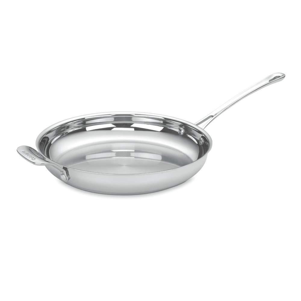 Cuisinart Cuisinart 422-30H Contour Stainless 12-Inch Open Skillet with Helper Handle, Silver