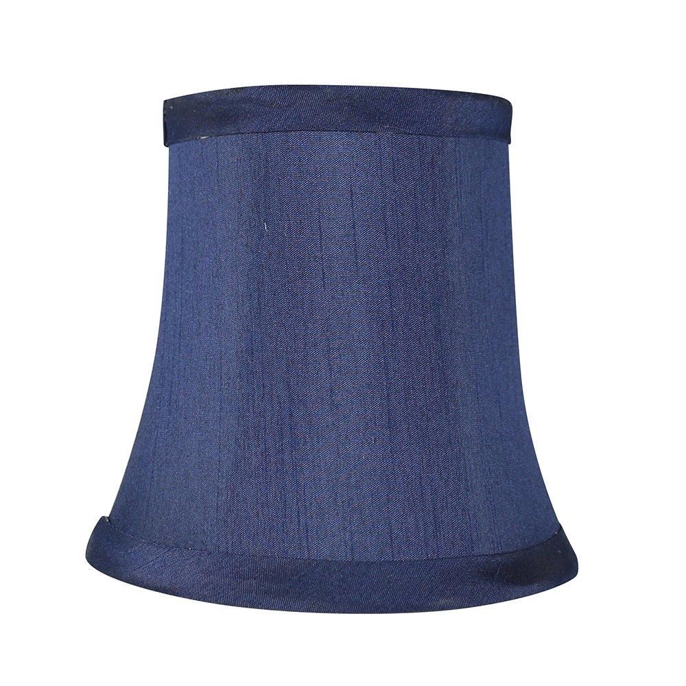 MERIVILLE Meriville Set of 6 Blue Faux Silk Clip On Chandelier Lamp Shades, 3.5-inch by 5-inch by 4.75-inch