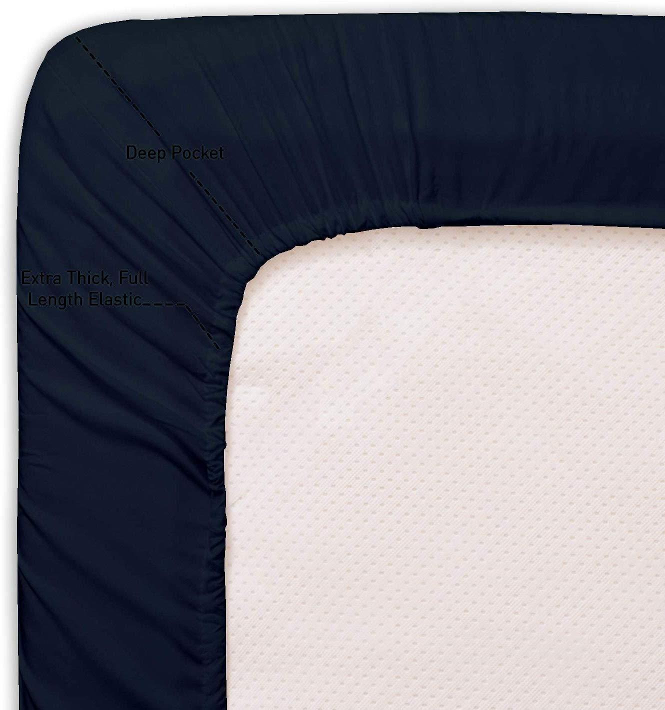 Sticky cotton Bunk Bed Sheets for Rv Eastern King (76 x 80) Mattress, 400 Thread Count 100% Egyptian Cotton Rv Mattress Sheets Rv Eastern King Sheets 10-15\" Deep Pocket King Rv Sheets Set 4 PCs Navy Blue Solid