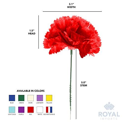 Royal Imports Royal Imports Artificial Carnations, Silk Faux Flowers, for Funeral Arrangements, Wedding Bouquets, Cemetery Wreaths, DIY Crafts - 100 Single 5" Stems - Hot Pink
