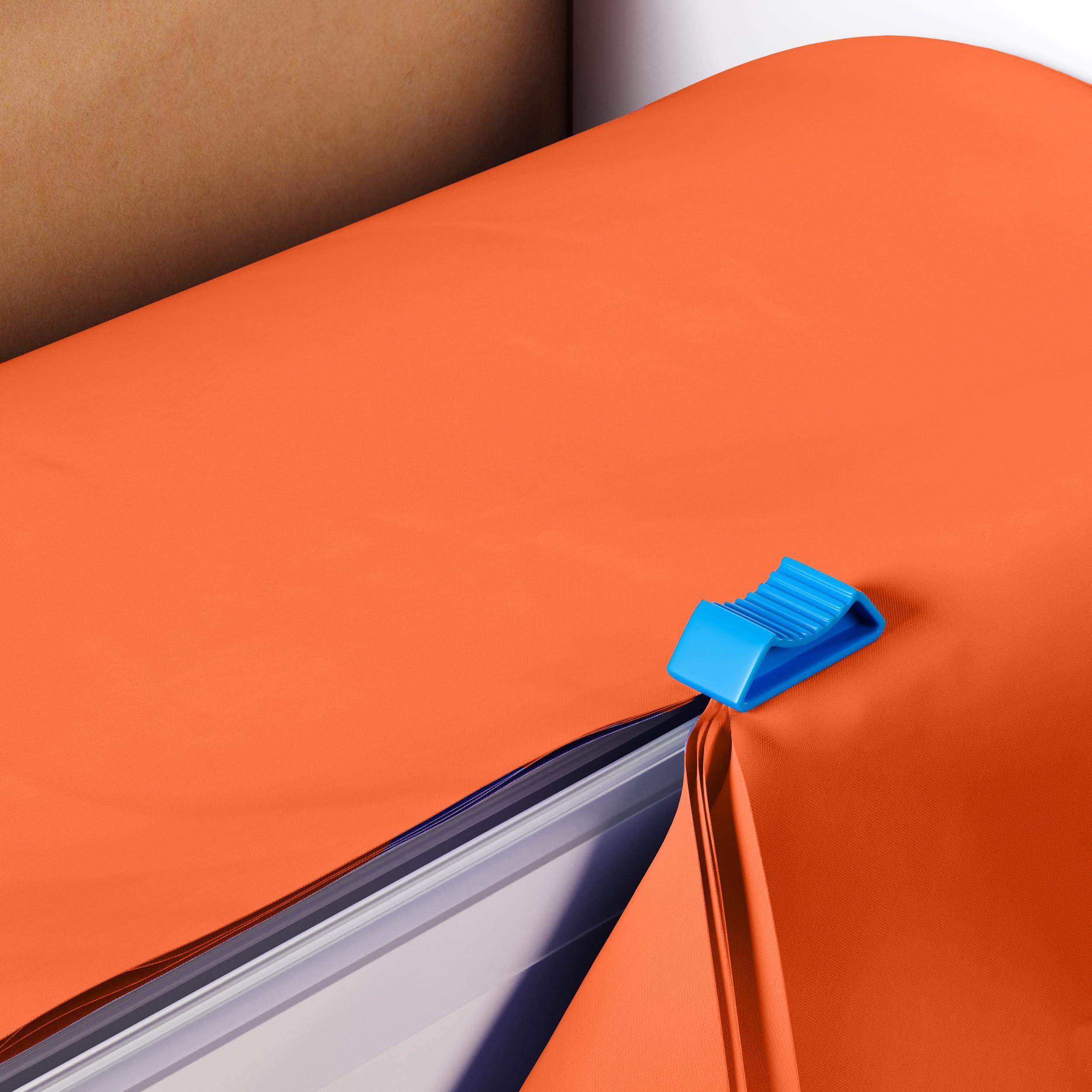 Exquisite Exquisite 54 Inch X 100 Feet Orange Plastic Table Cover Roll in A Cut - to - Size Box with Convenient Slide Cutter. Cuts Up to 12 Rectangle 8 Feet Plastic Disposable Tablecloths