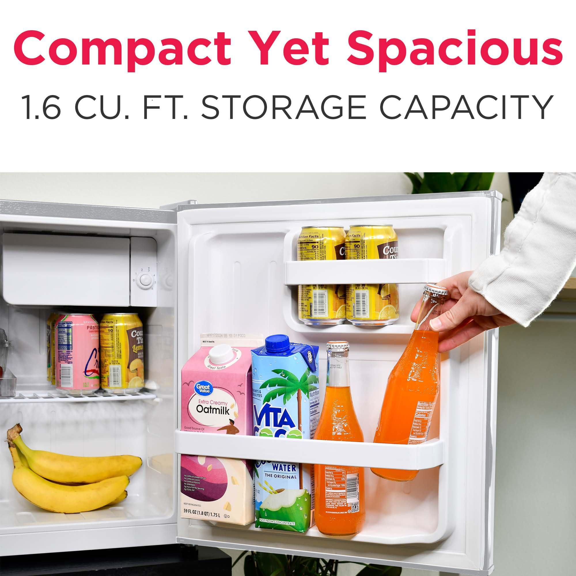 Frigidaire Frigidaire EFR176 Retro Compact Fridge with Chiller Mini Refrigerator with Built-in Bottle Opener for Office, Bedroom, Dorm Room or Cabin, 1.6 cu ft 16\" D x 18\" W x 18.5\" H, Moonlight