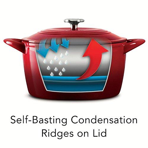 Tramontina TRAMONTINA 6.5 Qt ROUND Dutch Oven OMBRE RED Enameled Cast Iron