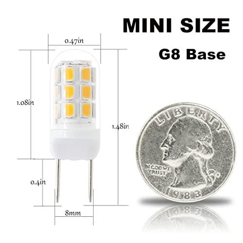 XRZT XRZT G8 Led Bulbs T4 Led Bulb 120V 20W-35W Halogen Replacement Bulb Warm White Light 3000K for Kitchen Lighting, Under-Cabinet Light and Puck Light, Pack of 5