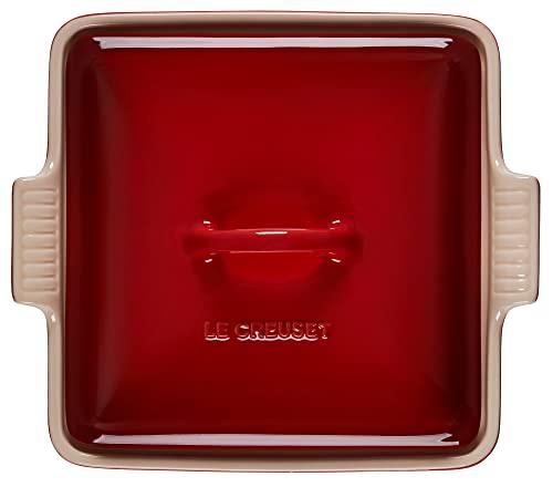Le Creuset Le Creuset Stoneware Heritage Covered Square Casserole, 2.5 qt. (9"), Cerise
