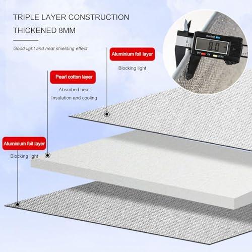 Pxzybd Window Film Privacy Sun Blocker,8mm Aluminium Foil Thermal Insulation Film Heat Control Shield,Sun Room Reflective Window Tinting Film,Blackout Window Sticker Glass Film,WH-30 * 80cm(12 * 31in)