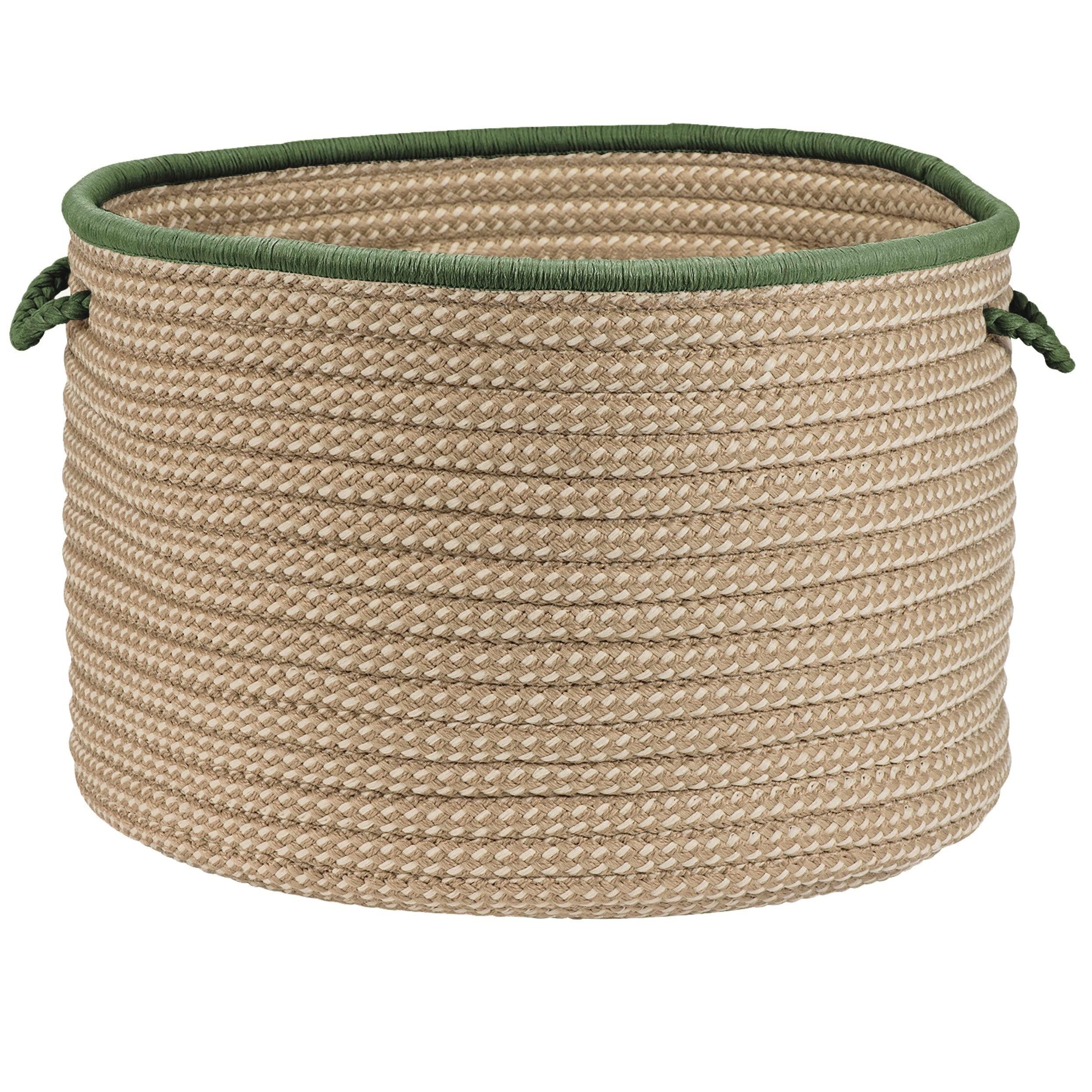 Colonial Mills Colonial Mills Light House 18-inch Round Indoor/Outdoor Braided Storage Basket Olive