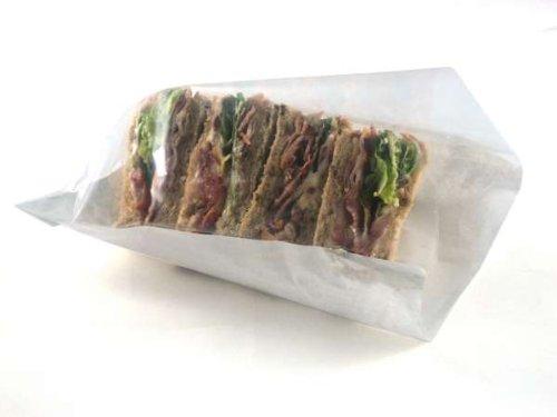 Swoosh Supplies 100 x Cellophane White Film Fronted Sweet/Sandwich/Food Paper Bags - 7" x 7"