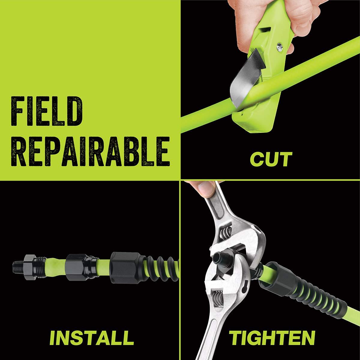 Flexzilla Flexzilla Pro Air Hose, 3/8 in. x 50 ft., Heavy Duty, Lightweight, Hybrid, ZillaGreen - HFZP3850YW2