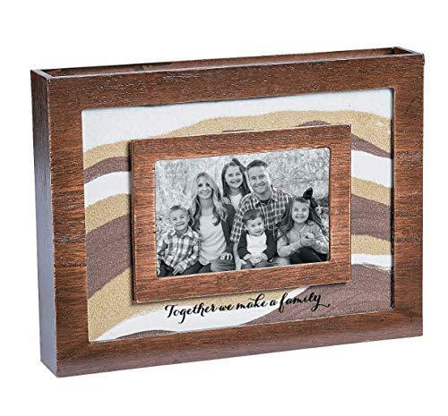 Fun Express Blended Family Sand Ceremony Picture Frame Kit for Wedding - Wood and Glass - Holds 6 x 4 Photo - Unity Wedding Supplies