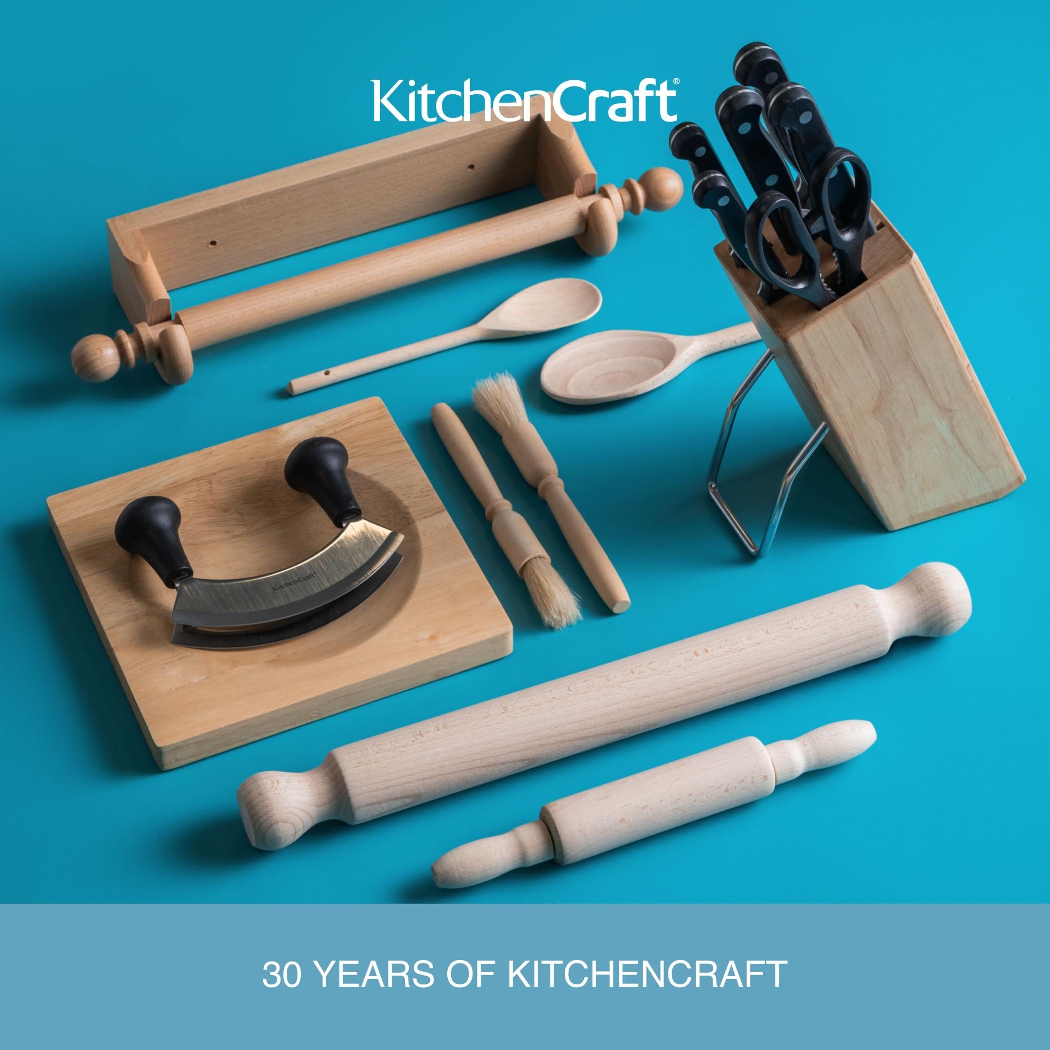 Kitchen Craft KitchenCraft Wall Mounted Kitchen Roll Holder to Fit 25 cm Paper Towels, Beechwood, Brown