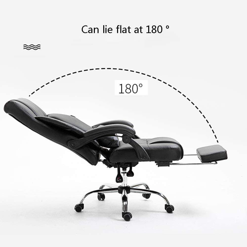 REMYS Office Chair Desk Chair Computer Chair Computer Chair Leather Desk Gaming Chair with Footrest Ergonomic Swivel Computer Desk Chair Height Adjustable Executive Office Chair Linkage Handrail with Movab