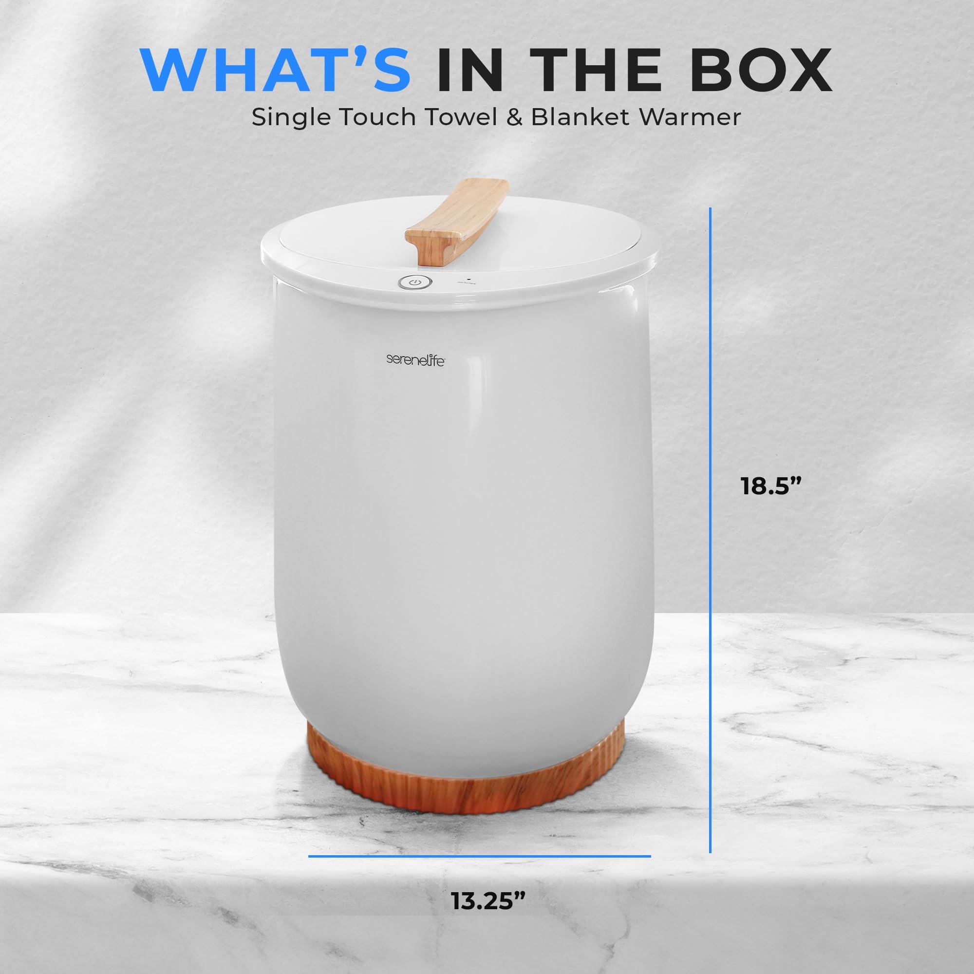 SereneLife SereneLife Bucket Towel Warmers, White Large Towel Warmer for Spa and Bathroom, Luxury Towel Heater Gifts for Him & Her, Auto Shut-Off, Fits 2 large, Blankets, Bathrobes, PJ\'s