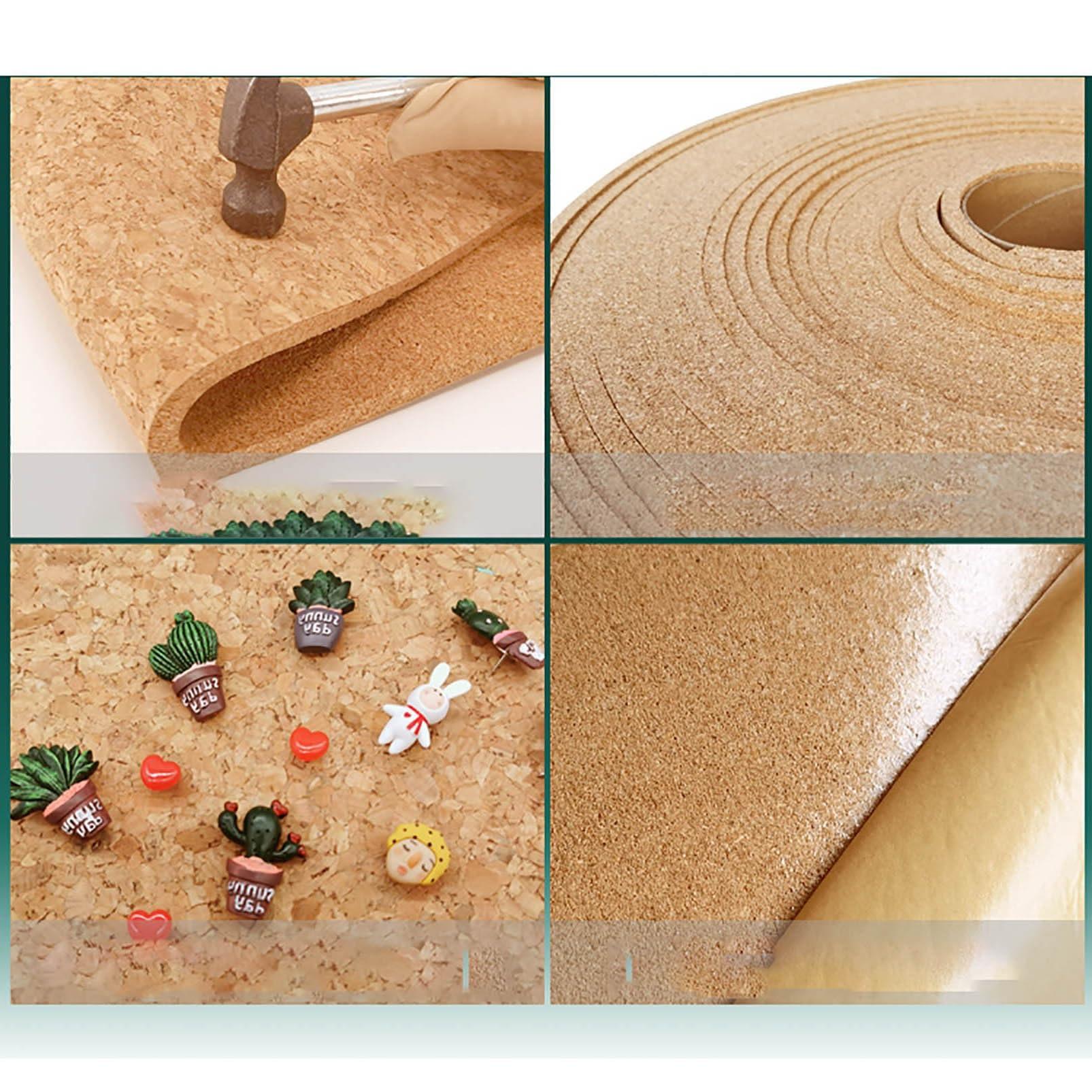 LYZLPHLL Cork Boards for Walls, Bulletin Board Sheet, Large Cork Board, Notice Boards for Home, Cork Rolls 1/3\" 1/4\" Thick, for DIY Supplies Home (Color : Thick 6mm, Size : 0.6mx1m(2ftx3.3ft))