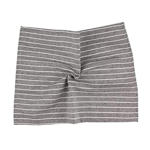 INFEI INFEI Brown Striped Linen Cotton Dinner Cloth Napkins - Set of 12 (40 x 30 cm) - for Events & Home Use (Brown)