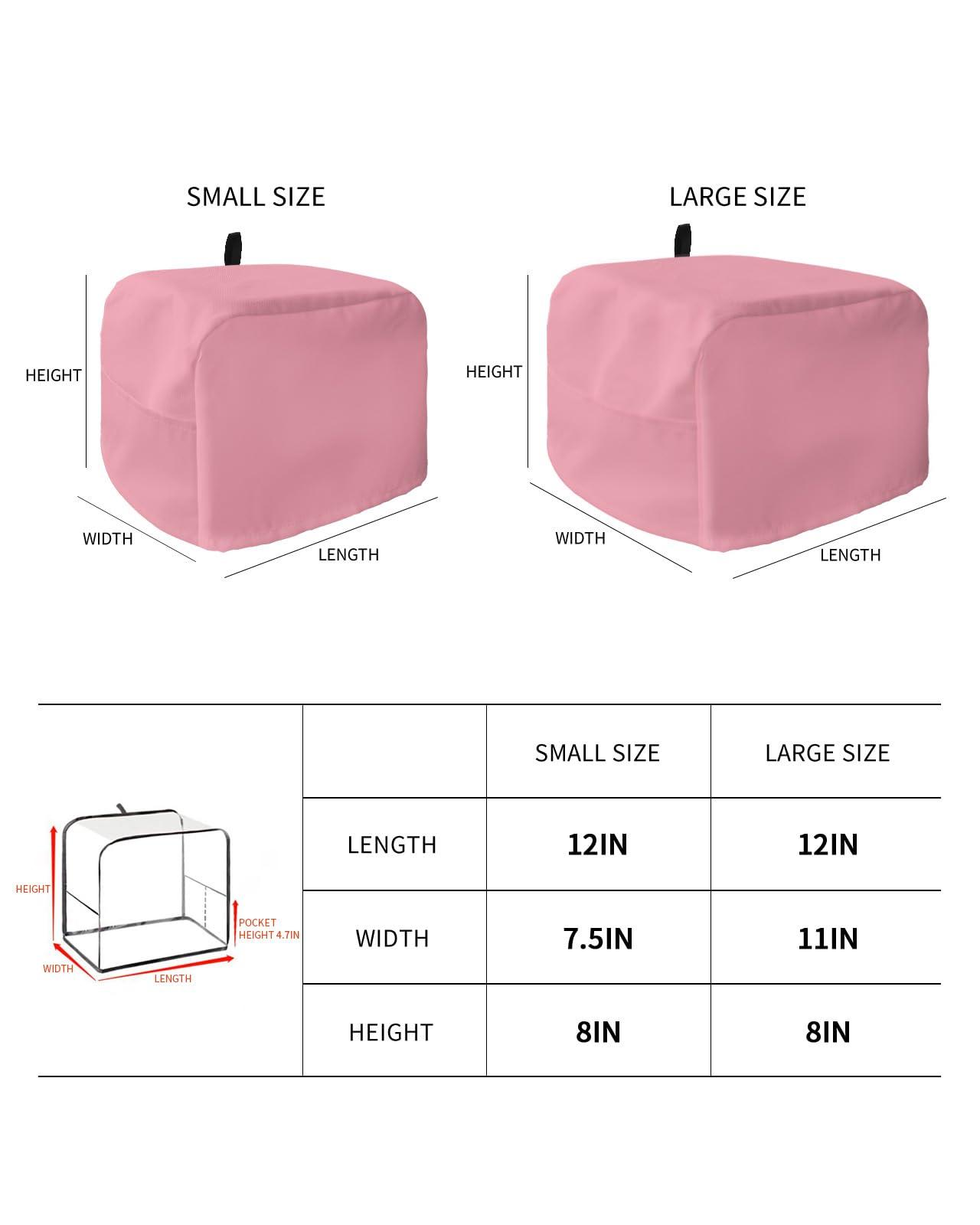 Lsrtoss Pink Toaster Cover 4 Slice, Large Kitchen Appliance Covers, Pure Pink Toaster Oven Cover with Loop, Bread Machine Cover Polyester Dust Cover Protection