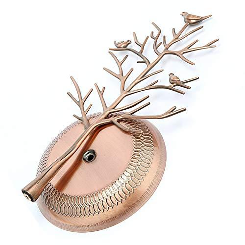 WELL-STRONG WELL-STRONG Jewelry Tree Necklace Earring Holder Modern Cute Bird Jewelry Stand for Women Girls Teen Bronze