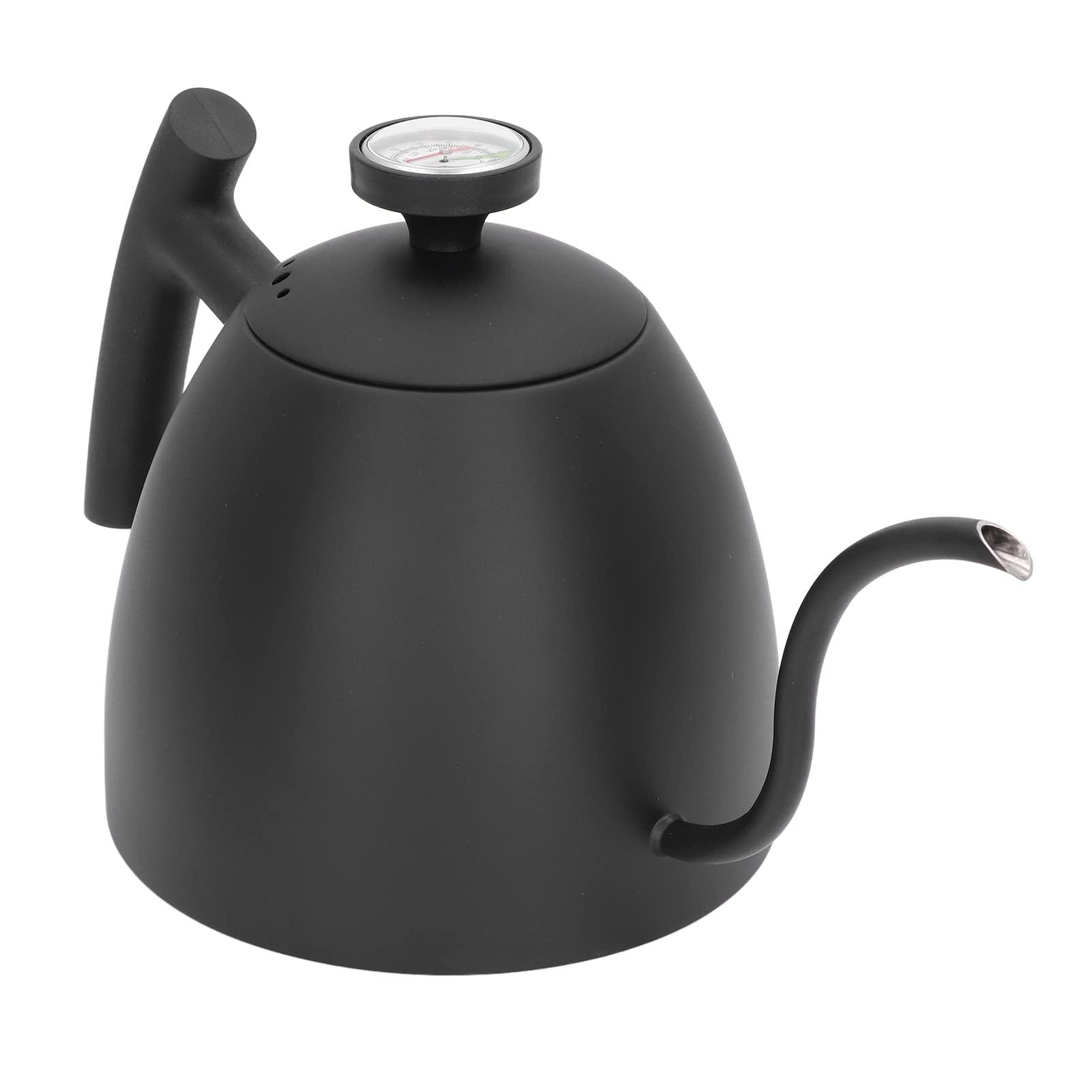 Xcello Xcello Black Gooseneck Coffee Kettle with Thermometer, 800ml Capacity, Stainless Steel, Suitable for Induction Cooktops