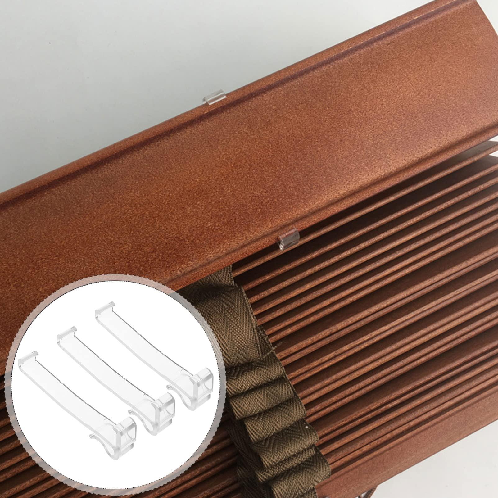 ibasenice ibasenice 60 Pcs Blind Trim Clip Clips for Blinds Plastic Valance Clamps Replaceable Blind Clamps Horizontal Blinds Clips Valance Installation Tool Transparent Valance Clips Blind Clips