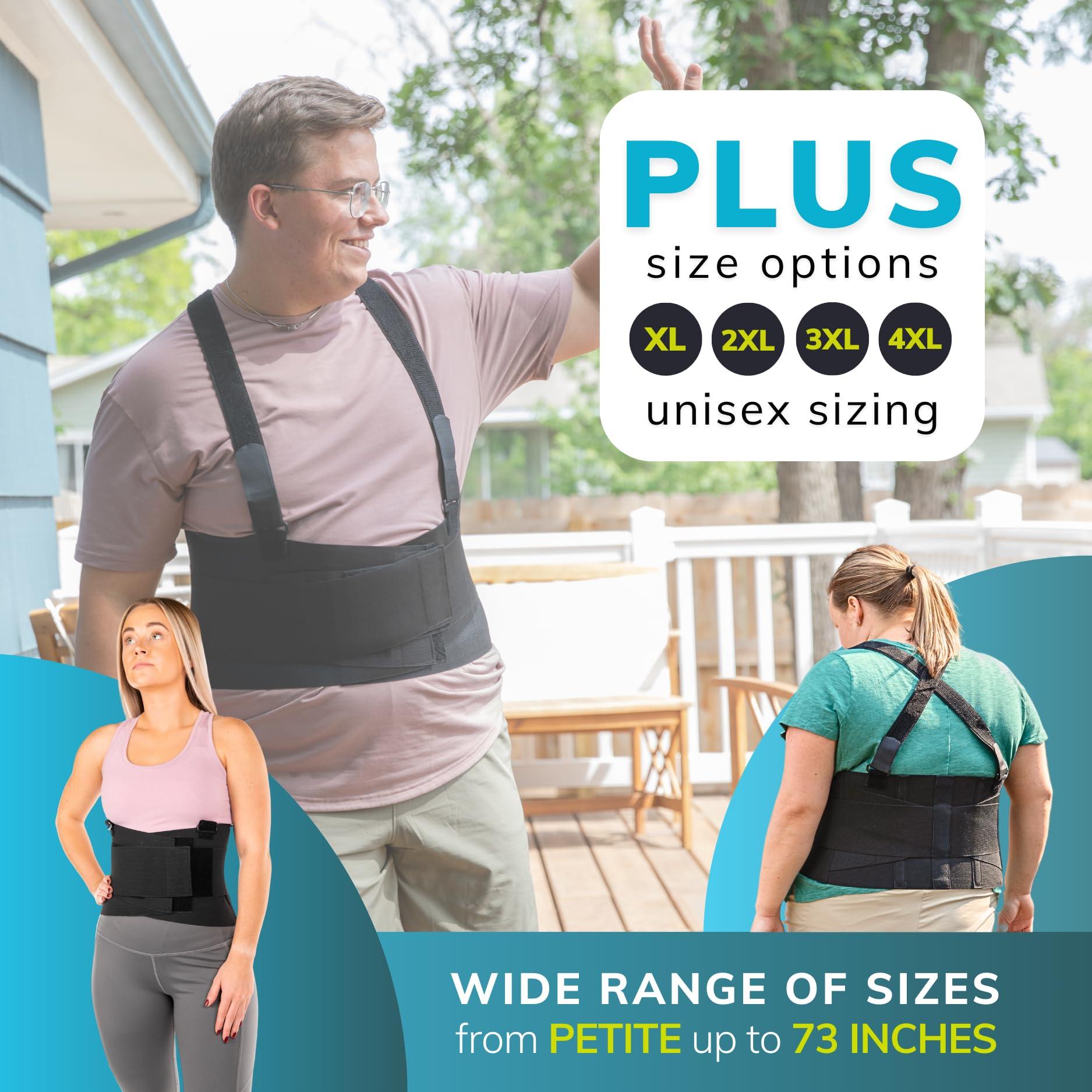 BraceAbility BraceAbility Work Back Brace - Removable Suspender Shoulder Straps for Heavy Lifting Safety - Industrial Lower Back Pain Protection Belt for Men and Women in Construction, Mover, Warehouse Jobs (2XL)