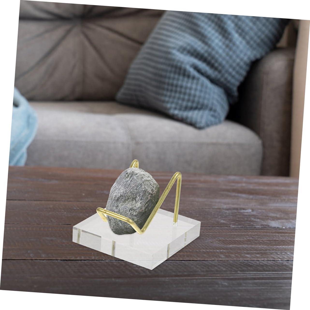 OKUMEYR OKUMEYR Lucite Holders for Heart Shaped Gems 3pcs Acrylic Display Stands Metal Base for Collectibles and Art Pieces