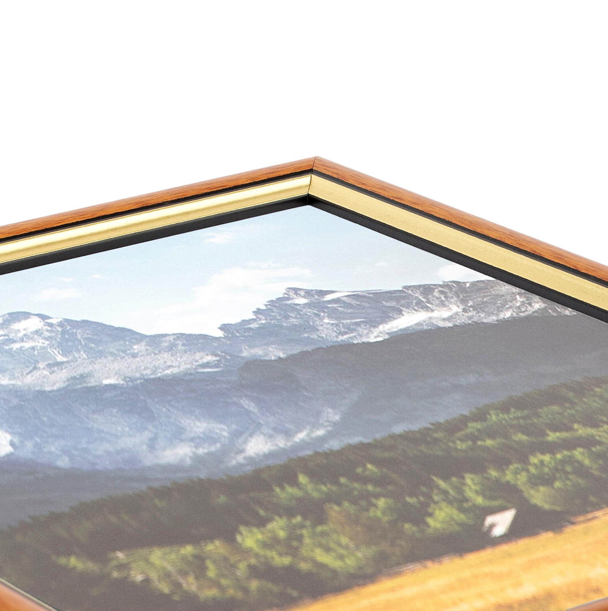 ArtToFrames ArtToFrames 28x40 Inch Brown Picture Frame, This 1.25 Inch Custom MDF Poster Frame is Honey with Gold, Great for Your Art or Photos - Comes with Economy Acrylic