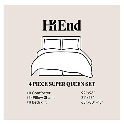 H HIEND ACCENTS Paseo Road by HiEnd Accents | San Angelo 4 Piece Comforter Set, Super Queen, Paisley Pattern, Red Bed Skirt, Western Rustic Farmhouse Style Bedding Set, 1 Comforter, 1 Bedskirt, 2 Pillow Shams