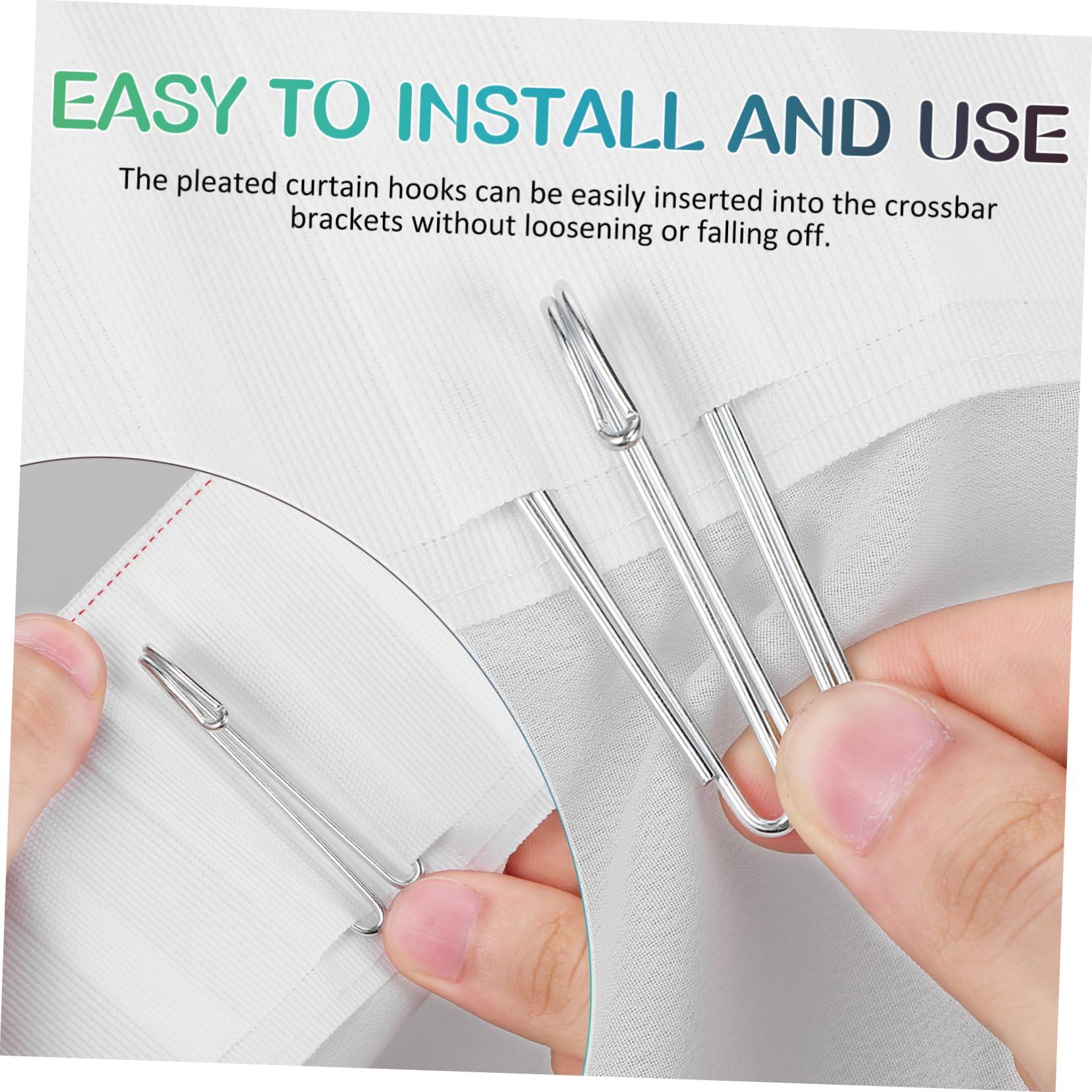 ULTECHNOVO ULTECHNOVO 50pcs Curtain Hook Curtain Hangers Drapery Pins Curtain Rods Hooks Drapery Hooks Curtain Pleat Hooks Curtain Pins for Drapes Curtain Clips Hooks for Curtains Clips for Curtains