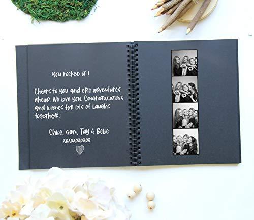 Modern Notebooks Wedding Guest Book Alternative, Guest Book Polaroid, 90 Black pages, Cardstock, Polaroid Guestbook with blank pages, Instax Guest Book For Wedding Photo Booth Props Black Guest Book Wedding.