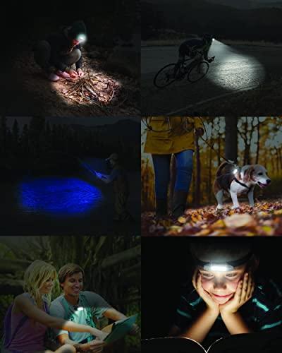 Revival Gear Hat Light Rechargeable LED Headlamp: Head Lamps Strap Clip On Flashlight Headlamps for Hardhat & Hats for Camping, Running, Working Hard Hats, Cycling, Walking, Hiking