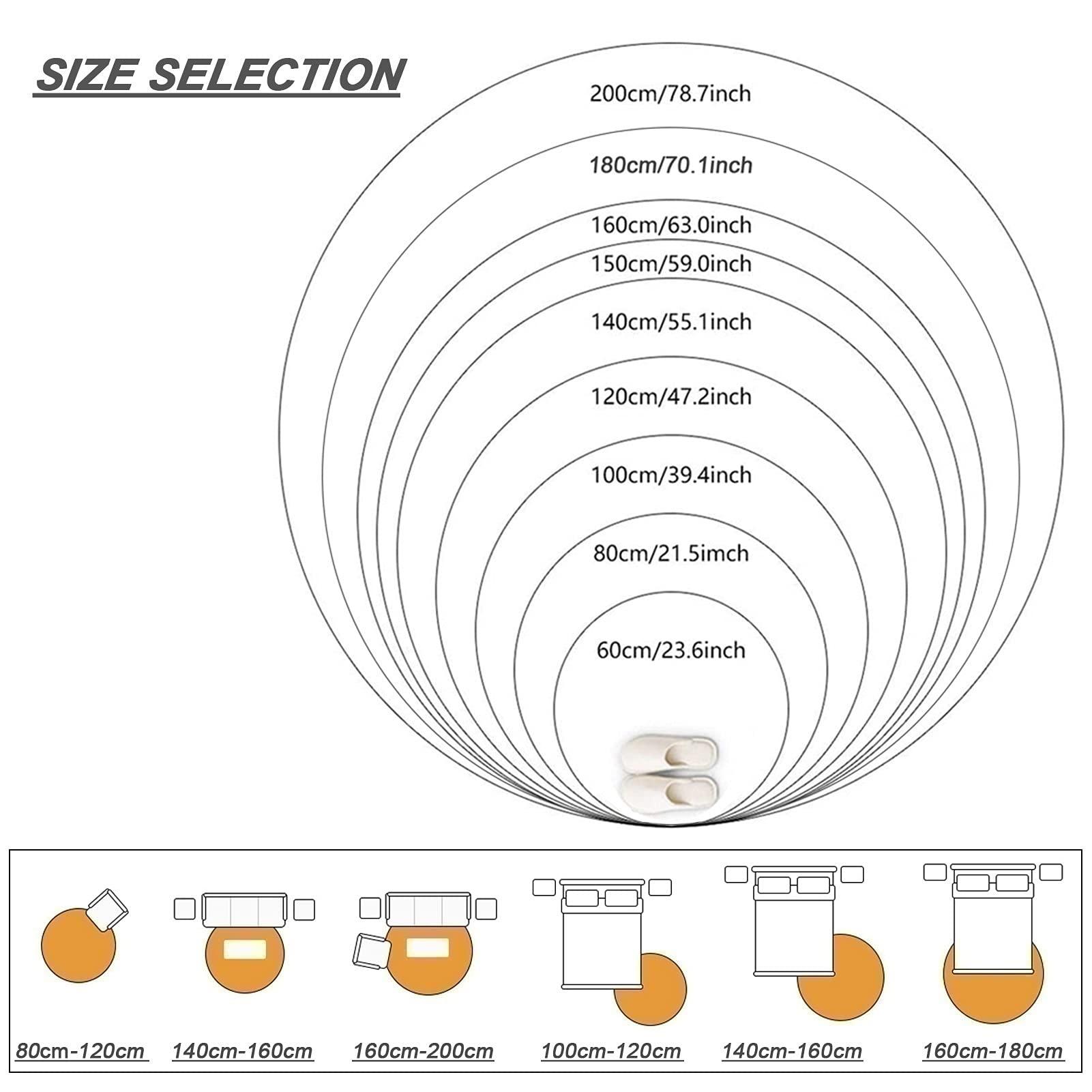 ZZBBZZ-YJ ZZBBZZ-YJ Tapis modernes 80cm 100cm 120cm 140cm 160cm 180cm 200cm Tapis Rond Pour Salon Chambre sol de Maison Tapis antidrapants Tapis de Yoga Doux (Size : Diameter 5.2ft)