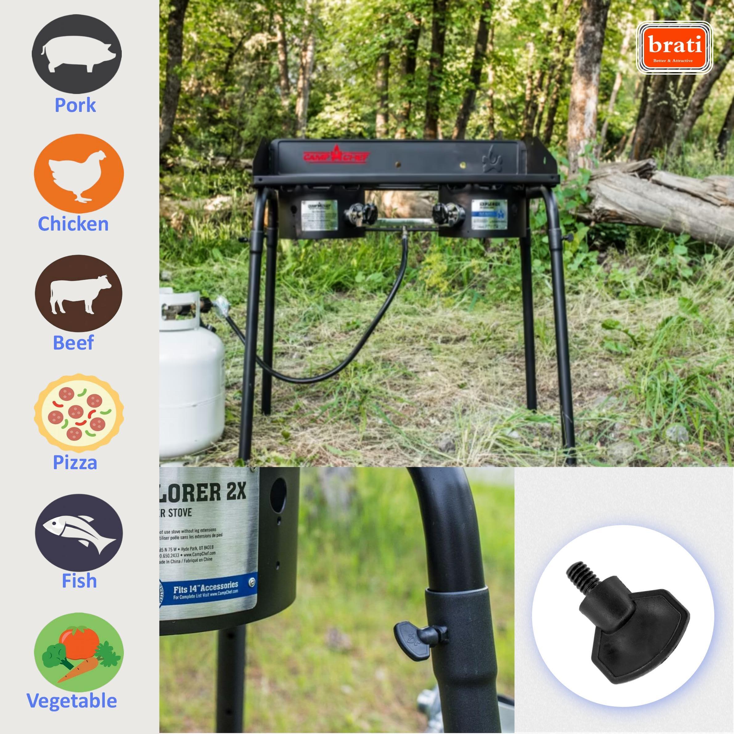 brati Replacement Plastic Stove Leg Thumb Screws for Camp Chef Stove EX60,DL60,CT32,CC60,TB90,SHPRL,SL-30L, 6 Pack